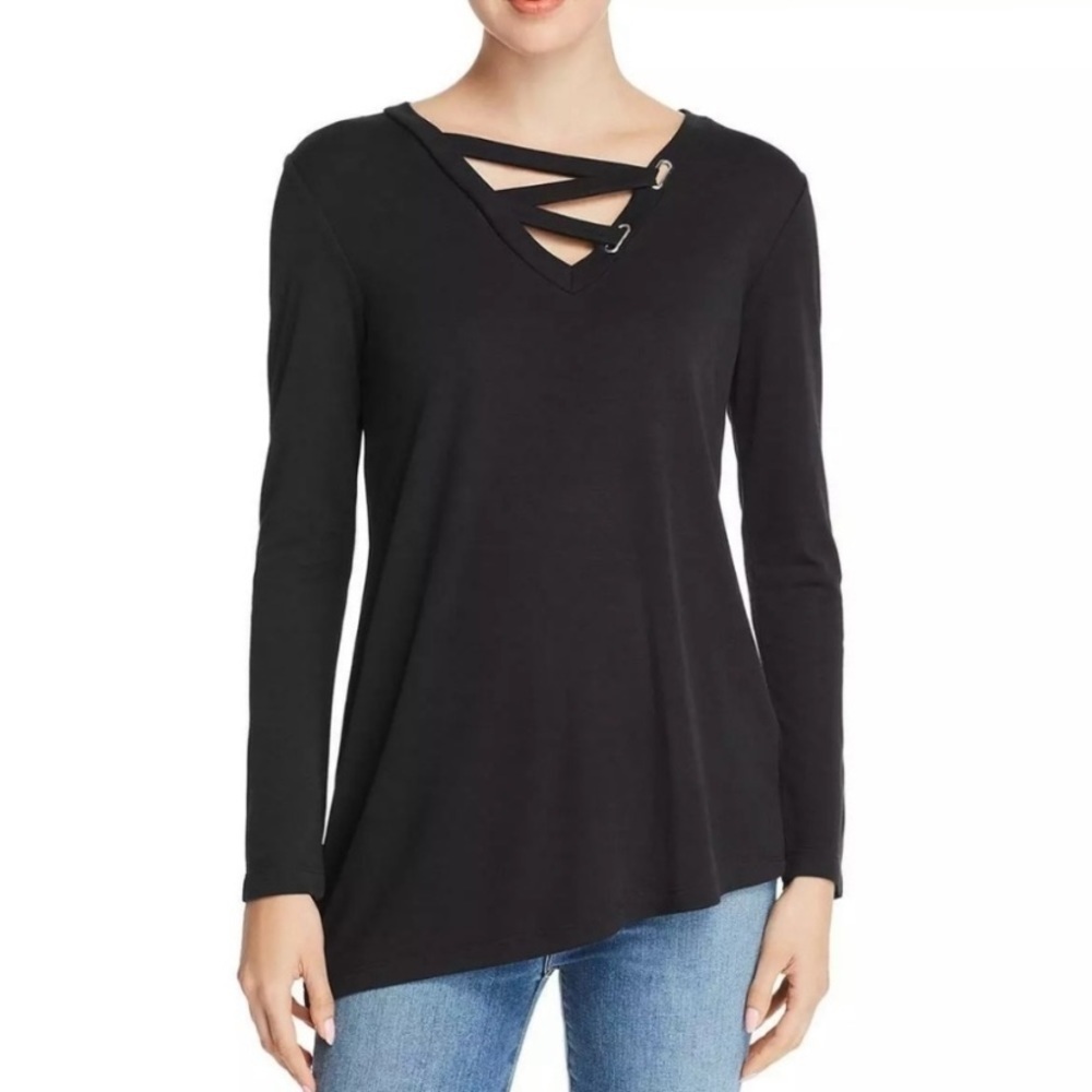 Love Scarlett asymmetrical criss cross long sleeve